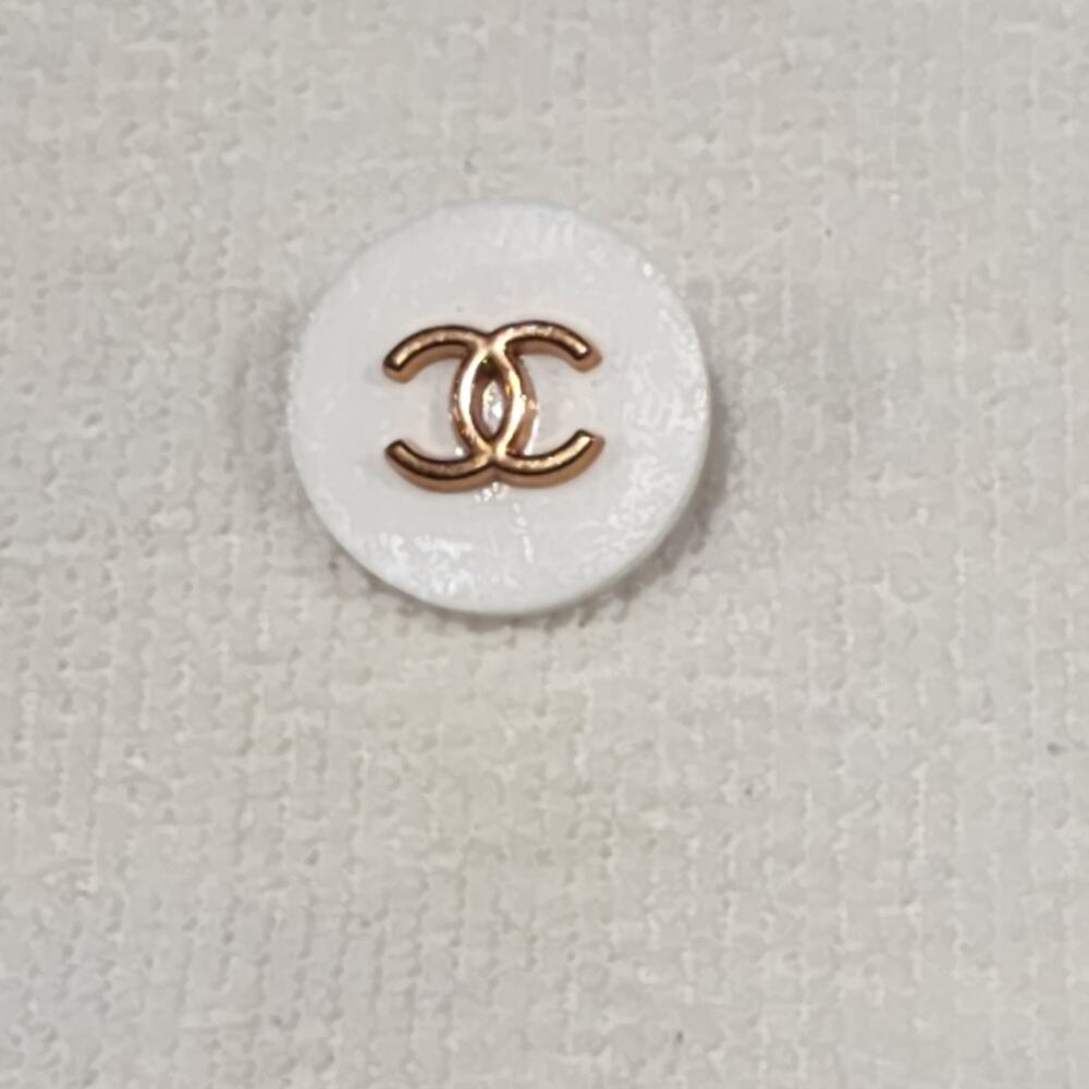 White & Gold CC Button - Picture 12 of 12